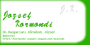 jozsef kormondi business card